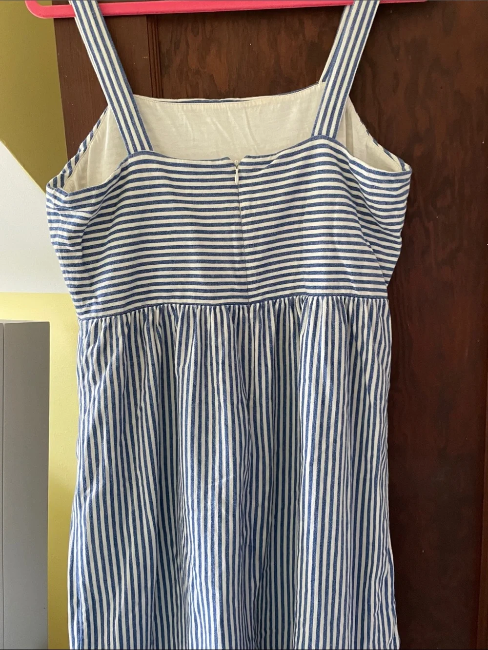 LOFT 100% Cotton Knit Blue and White Striped Dress - Picture 4 of 4